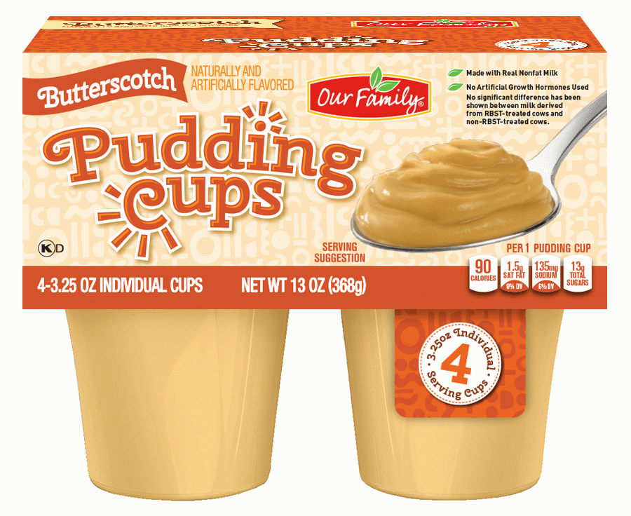 Our Family  butterscotch pudding cups, 3.25-oz individual wrapped Full-Size Picture